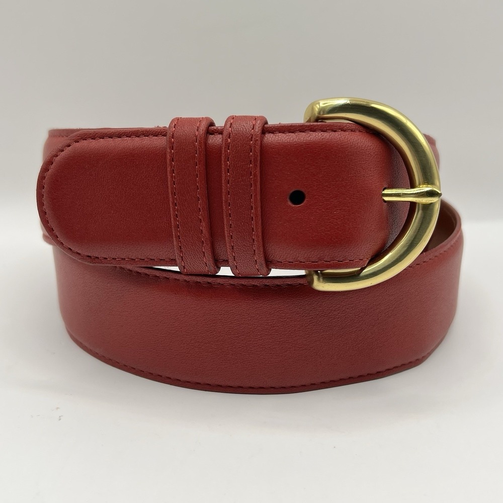 VTG Coach 8500 Glove Tanned Cowhide Leather Belt Large Red Brass Buckle